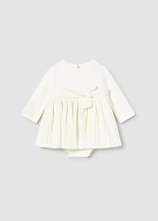 ROBE EN VELOURS - ÉCRU