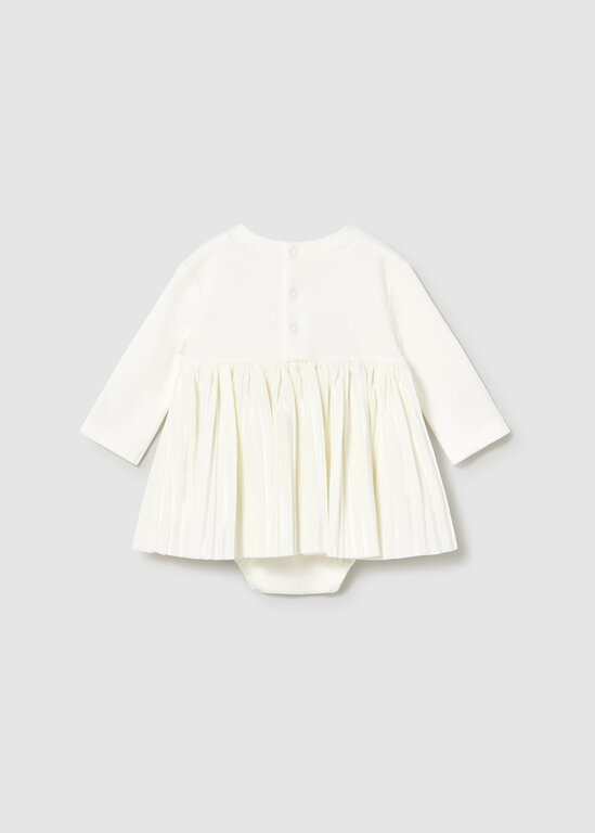 ROBE EN VELOURS - ÉCRU