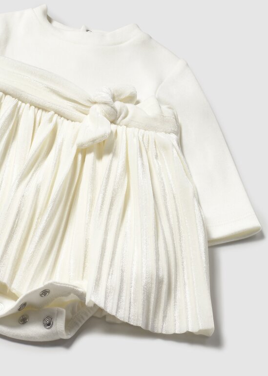 ROBE EN VELOURS - ÉCRU