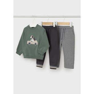 MAYORAL ENSEMBLE 2 PIÈCES EN MOLLETON À BRODERIE DE CHIEN - VERT