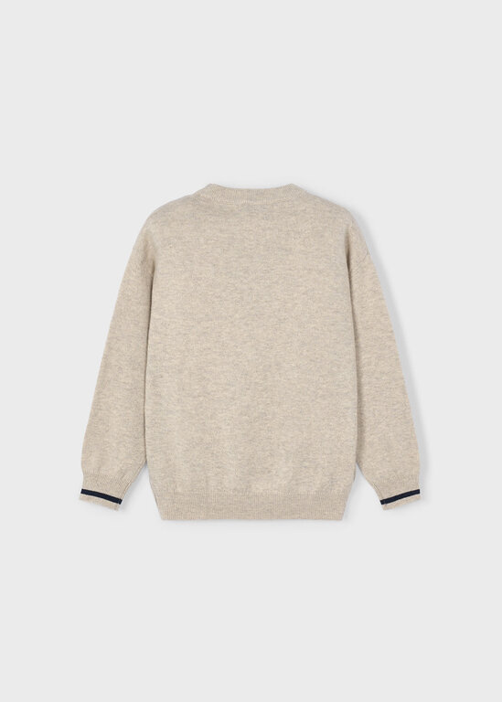PULL EN TRICOT AVEC BALLE DE BASEBALL - BEIGE