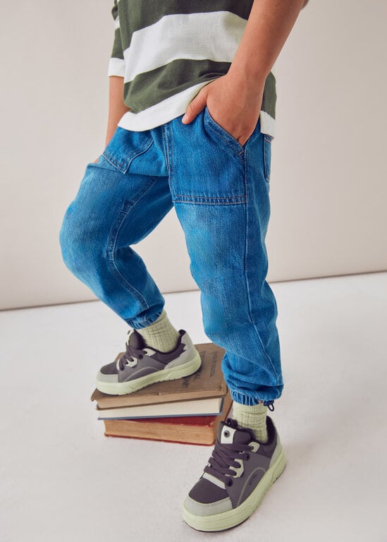 JOGGER EN DENIM - BLEU MOYEN