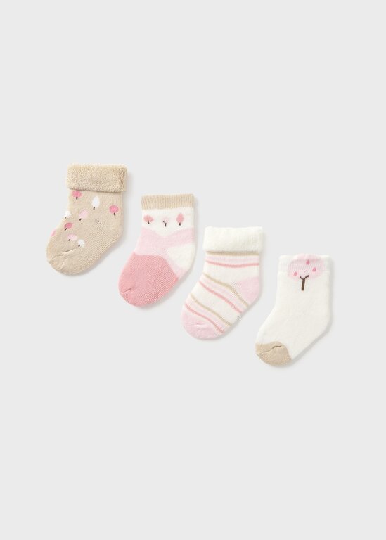 MAYORAL LOT DE 4 CHAUSSETTES NOUVEAU-NÉ - ROSE QUARTZ