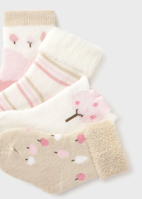 MAYORAL LOT DE 4 CHAUSSETTES NOUVEAU-NÉ - ROSE QUARTZ