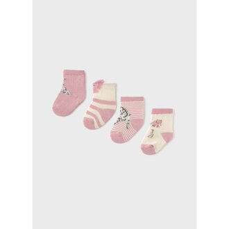 LOT DE 4 CHAUSSETTES NOUVEAU-NÉ - ORCHIDÉE