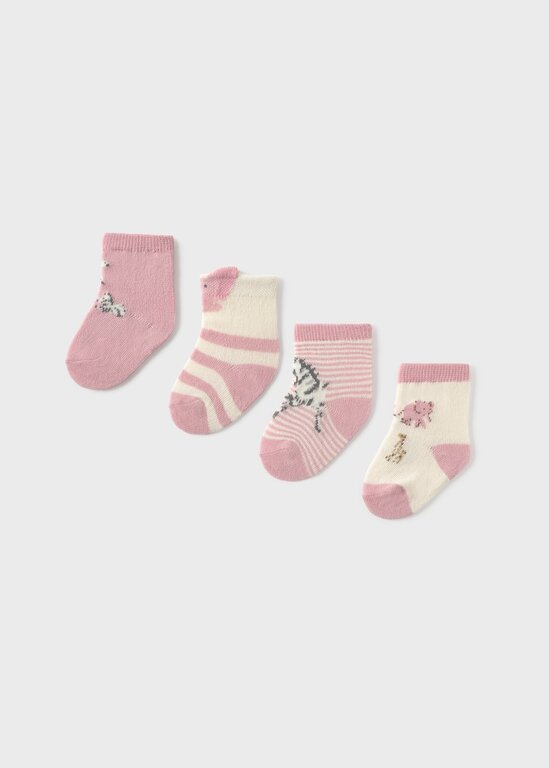 LOT DE 4 CHAUSSETTES NOUVEAU-NÉ - ORCHIDÉE