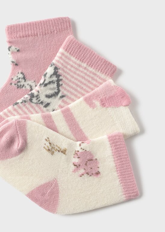 LOT DE 4 CHAUSSETTES NOUVEAU-NÉ - ORCHIDÉE