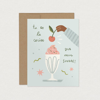 MIMOSA DESIGN CARTE DE SOUHAITS - CERISE SUR MON SUNDAE