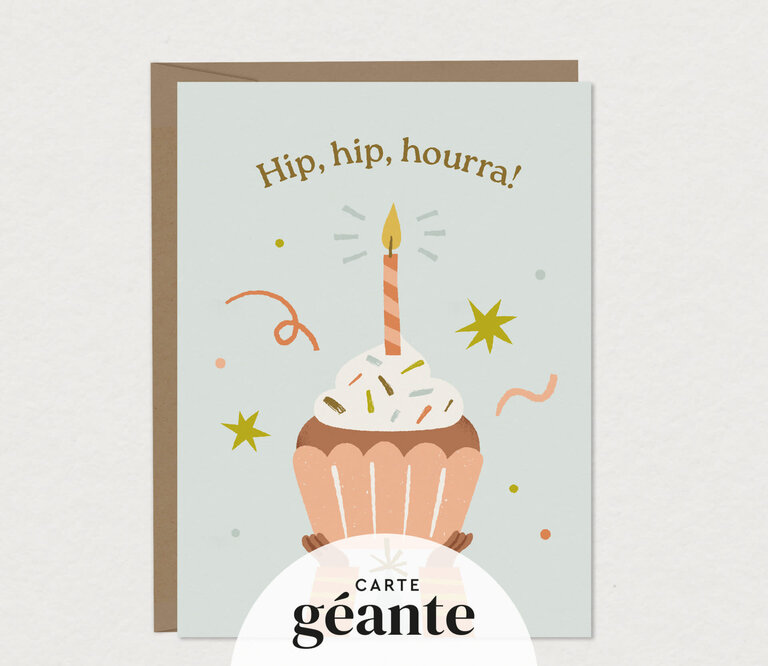 MIMOSA DESIGN CARTE DE SOUHAITS GÉANTE - HIP HIP HOURRA!