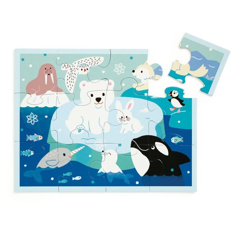 MUDPUPPY 12 PCS PUZZLE POUCH - ARCTIC FRIENDS