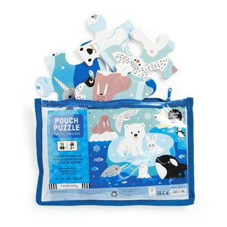 MUDPUPPY 12 PCS PUZZLE POUCH - ARCTIC FRIENDS