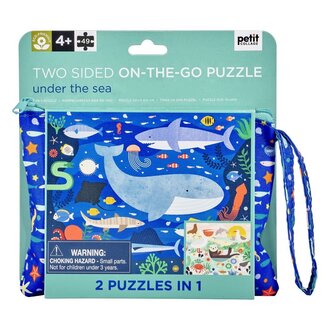 PETIT COLLAGE PUZZLE DE VOYAGE 2 EN 1 (49 PCS) - UNDER THE SEA