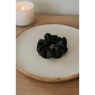 SOHA CHOUCHOU EN SATIN - NOIR