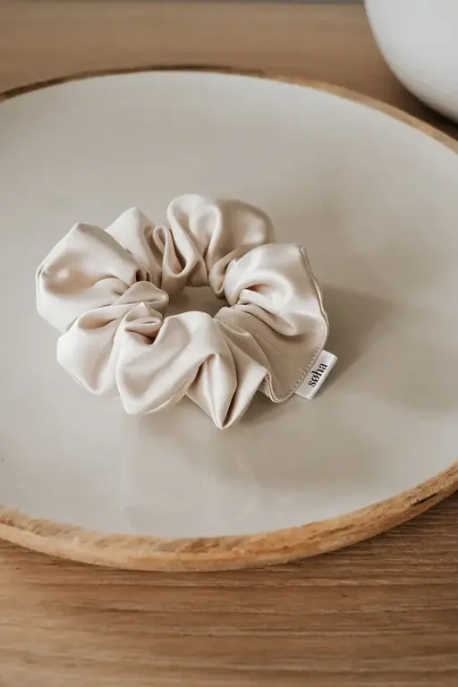 SOHA CHOUCHOU EN SATIN - CHAMPAGNE