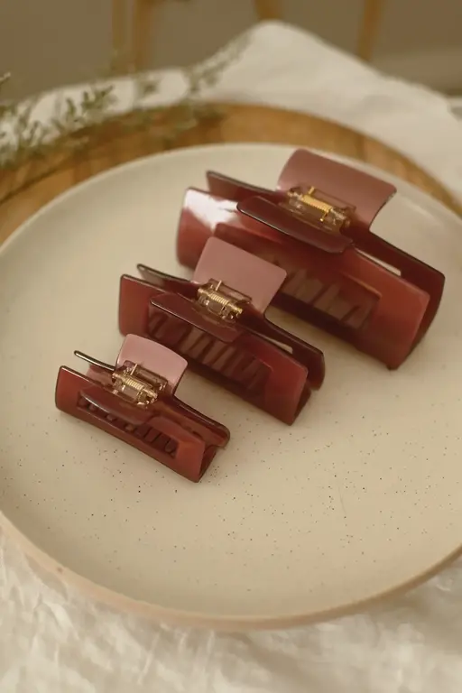 SOHA PINCE À CHEVEUX - AUBERGINE