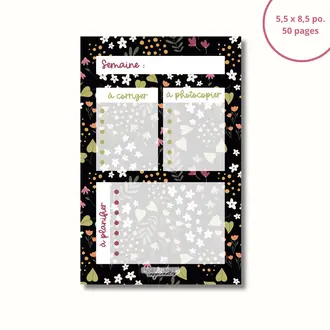 ENSEIGNANTES INSPIRANTES BLOC-NOTE PLANIFICATION DE PROF - NOIR FLEURI