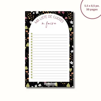 ENSEIGNANTES INSPIRANTES BLOC-NOTE : MA LISTE DE CHOSES À FAIRE - NOIR FLEURI