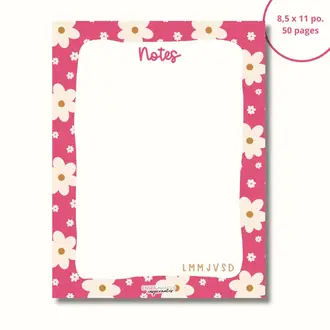 ENSEIGNANTES INSPIRANTES BLOC-NOTE :  NOTES - MARGUERITES FUCHSIA