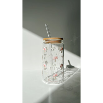 ALAROCQUE DESIGN VERRE  16 OZ - FLEURS ET BOUCLES DÉLICATES