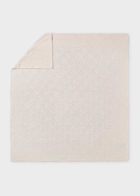 COUVERTURE EN TRICOT - ÉCRU