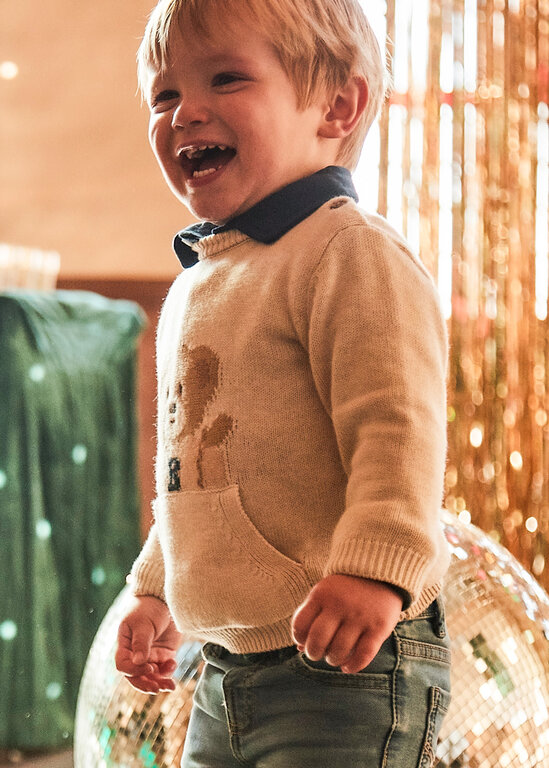 MAYORAL PULL INTARSIA OURS - CÉRÉALE