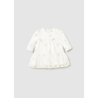ROBE EN TULLE AVEC DÉTAIL DORÉ - ÉCRU
