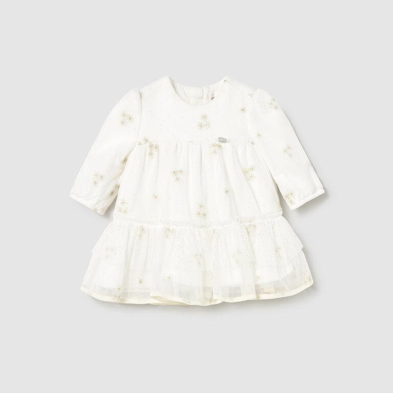MAYORAL ROBE EN TULLE AVEC DÉTAIL DORÉ - ÉCRU