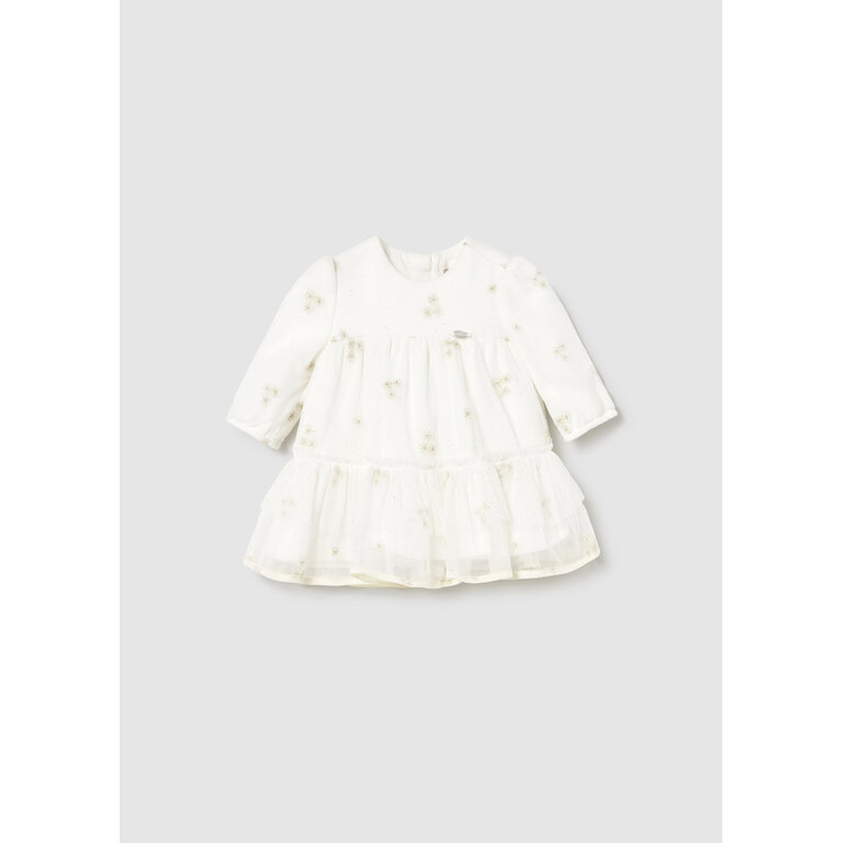 MAYORAL ROBE EN TULLE AVEC DÉTAIL DORÉ - ÉCRU