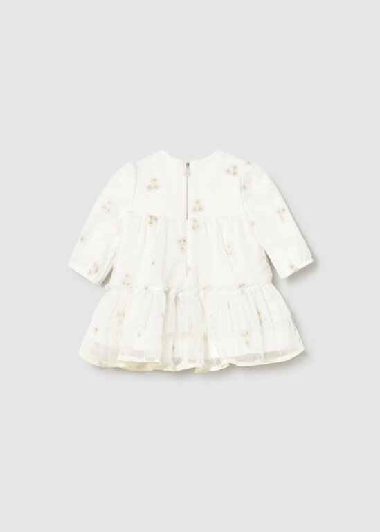 ROBE EN TULLE AVEC DÉTAIL DORÉ - ÉCRU