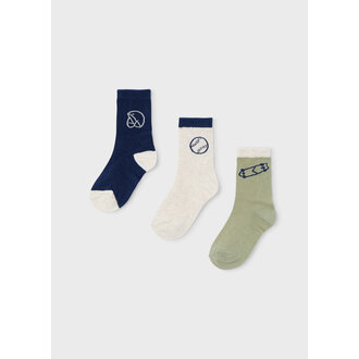 MAYORAL ENSEMBLE 3 CHAUSSETTES BASEBALL - PISTACHE