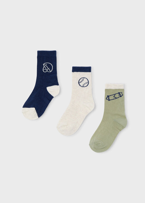 MAYORAL ENSEMBLE 3 CHAUSSETTES BASEBALL - PISTACHE