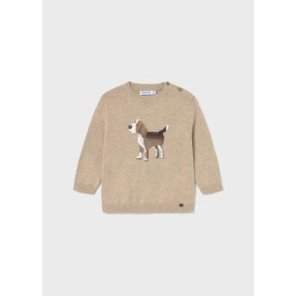 MAYORAL PULL EN TRICOT À BRODERIE DE CHIEN - BEIGE