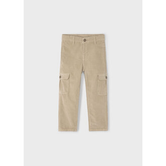 PANTALON CARGO EN VELOURS CÔTELÉ - BLÉ