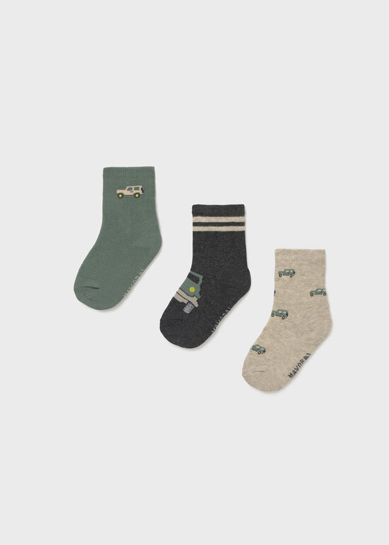 ENSEMBLE DE 3 CHAUSSETTES DE FANTAISIE CAMION - VERT