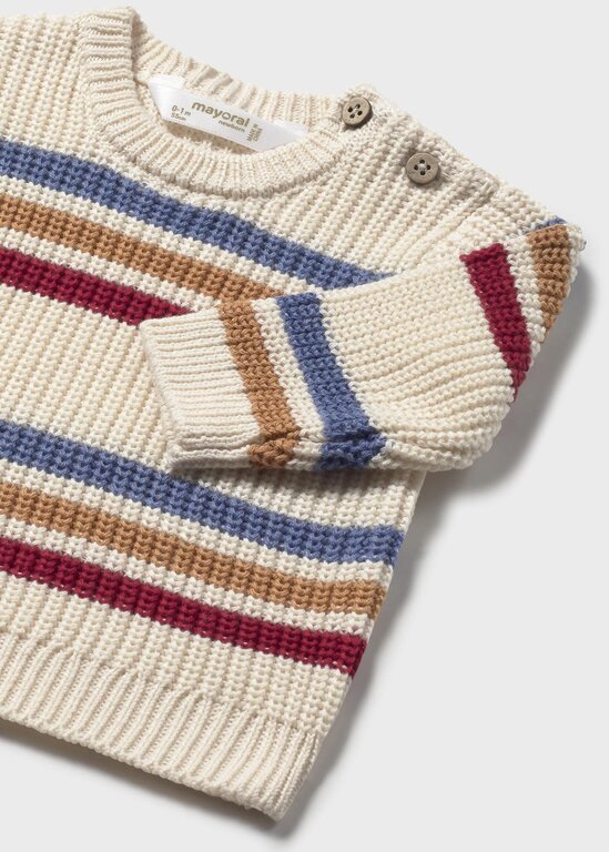 PULL À RAYURES TRICOLORES - CÉRAMIQUE