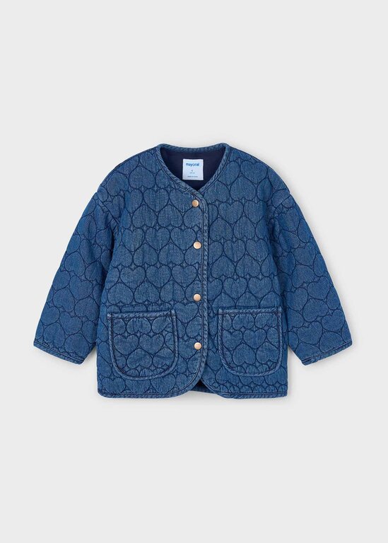MAYORAL MANTEAU EN DENIM MATELASSÉ COEUR - BLEU