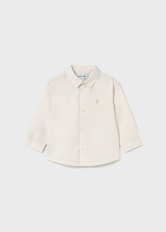 MAYORAL CHEMISE HABILLÉE MANCHES LONGUES RAYÉ - LATTÉ