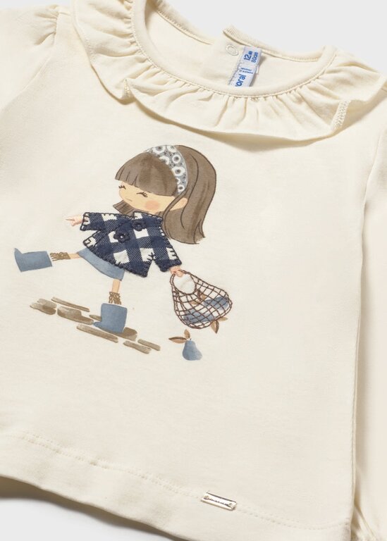 MAYORAL CHANDAIL MANCHES LONGUES FILETTE AU MARCHÉ - MARINE