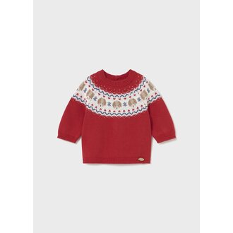 PULL À MOTIFS NORVÉGIENS - CERISE