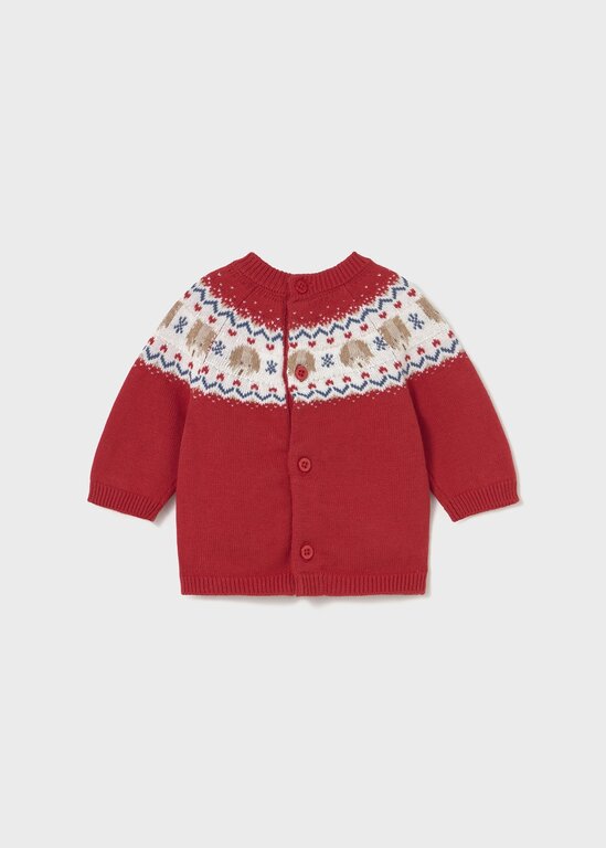 PULL À MOTIFS NORVÉGIENS - CERISE
