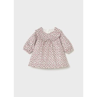 ROBE EN VELOURS À MOTIFS DE BAIES - CERISE