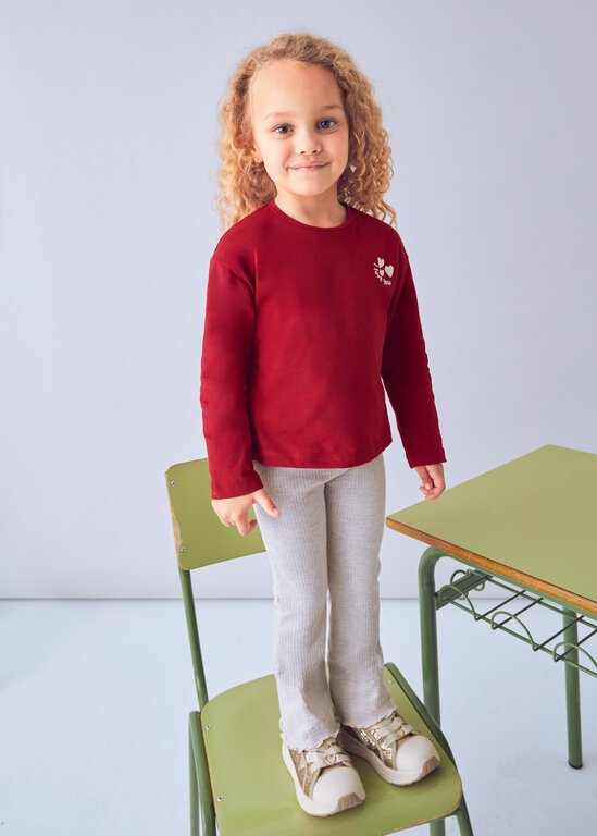 MAYORAL CHANDAIL MANCHES LONGUES À IMPRIMÉ I LOVE YOU - ROUGE