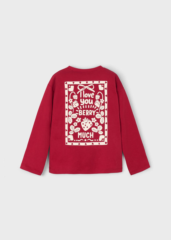 MAYORAL CHANDAIL MANCHES LONGUES À IMPRIMÉ I LOVE YOU - ROUGE