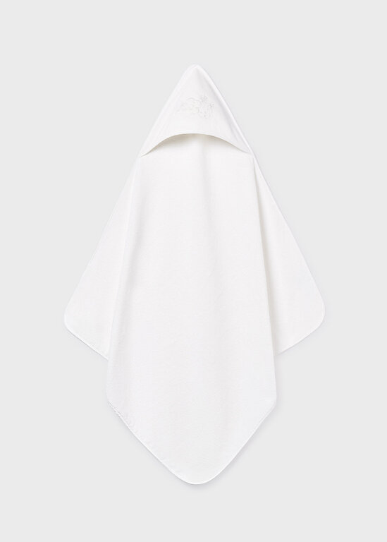 MAYORAL SERVIETTE DE BAIN BRODERIE DE FLEUR - ÉCRU