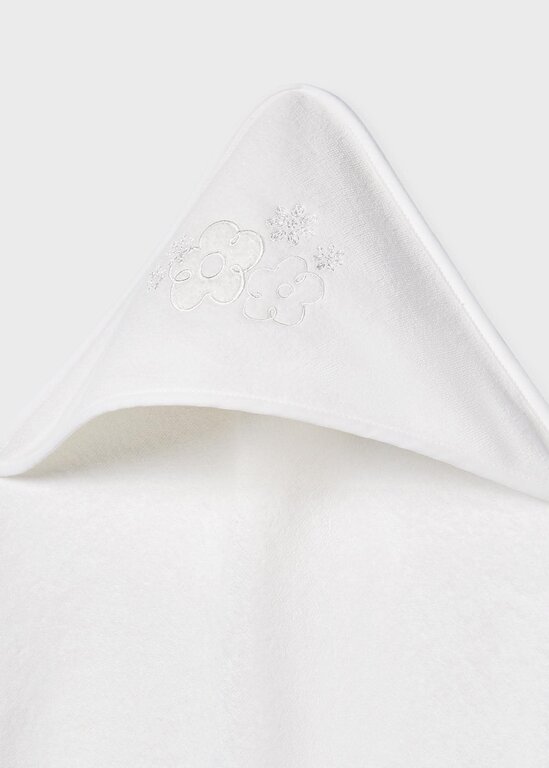 MAYORAL SERVIETTE DE BAIN BRODERIE DE FLEUR - ÉCRU