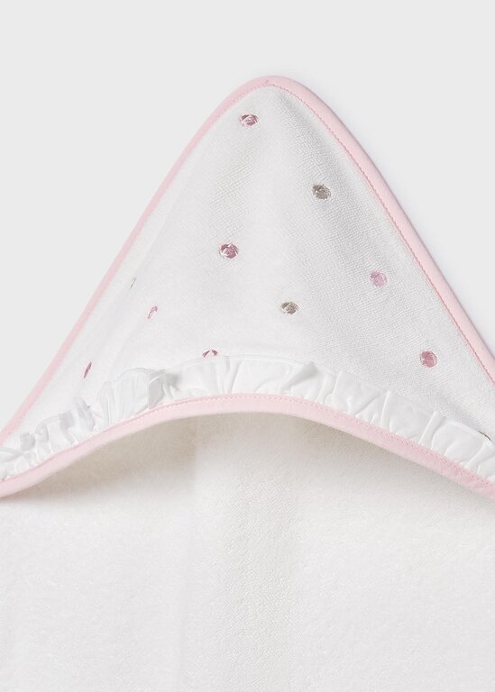 SERVIETTE DE BAIN À POIS - ROSE BABY