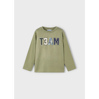 MAYORAL CHANDAIL MANCHES LONGUES LOGO TEAM - PISTACHE