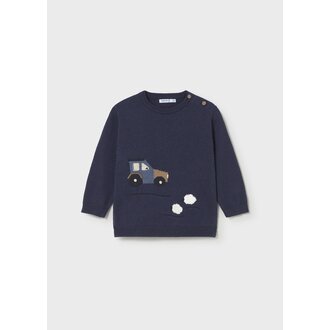MAYORAL PULL À MOTIFS INTARSIA VOITURE - BLEU