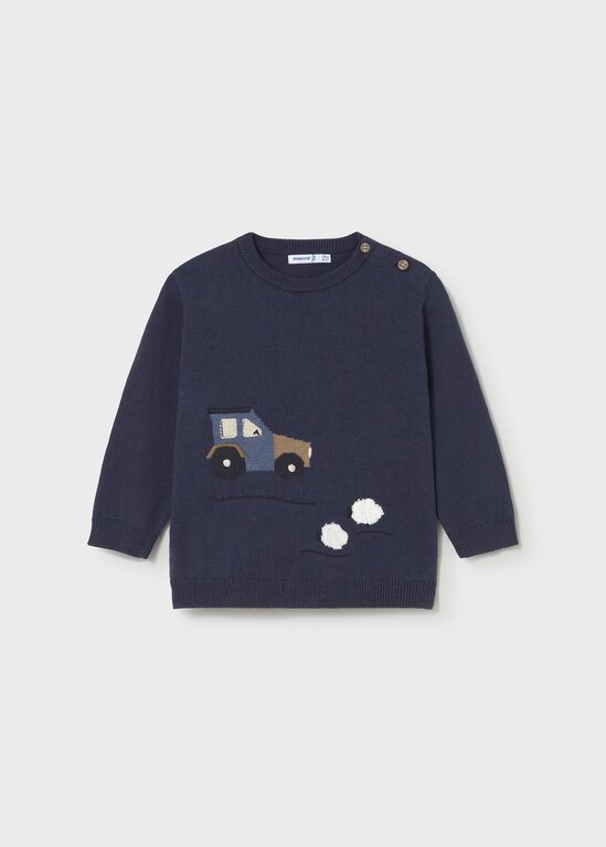 MAYORAL PULL À MOTIFS INTARSIA VOITURE - BLEU