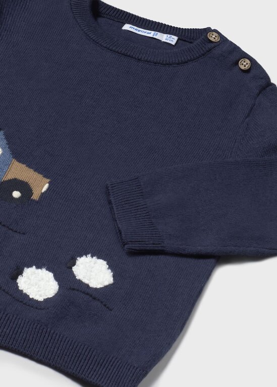 MAYORAL PULL À MOTIFS INTARSIA VOITURE - BLEU